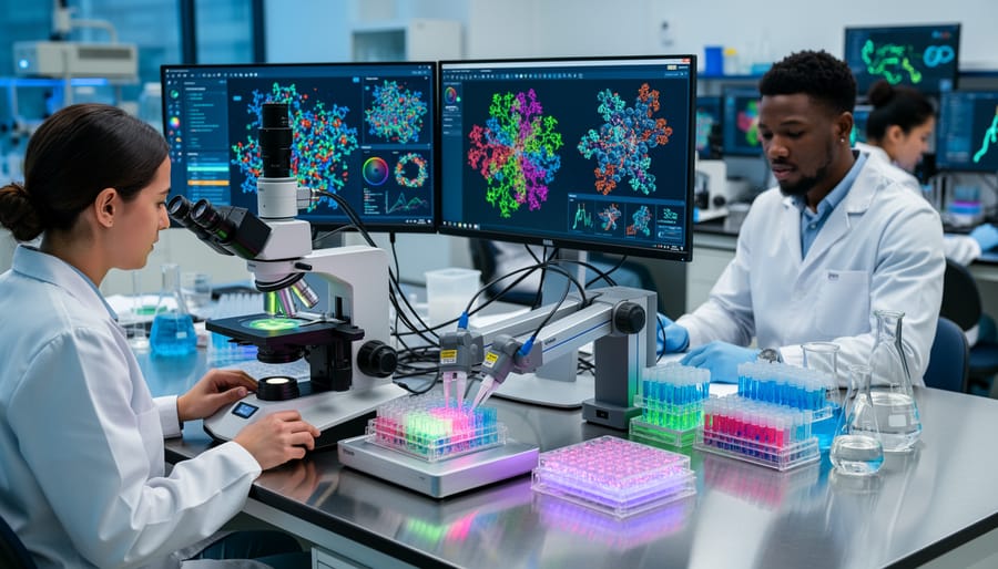 Laboratory researcher conducting targeted drug delivery system development